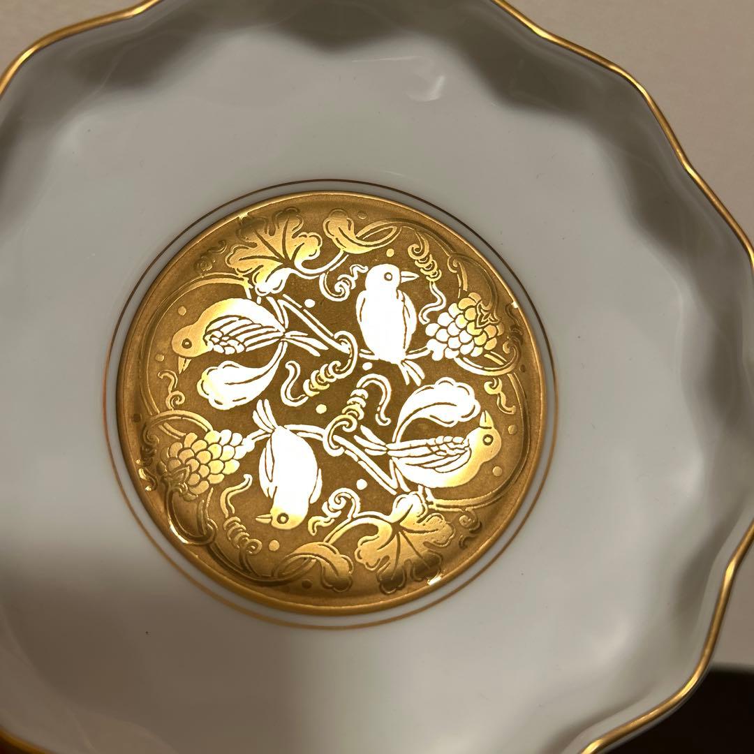 大倉陶園　金彩金蝕鳥　デザートプレート　サラダボウル