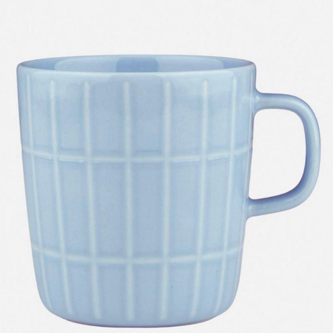マリメッコ【marimekko】Tiiliskivi　マグカップ　プレート　水色