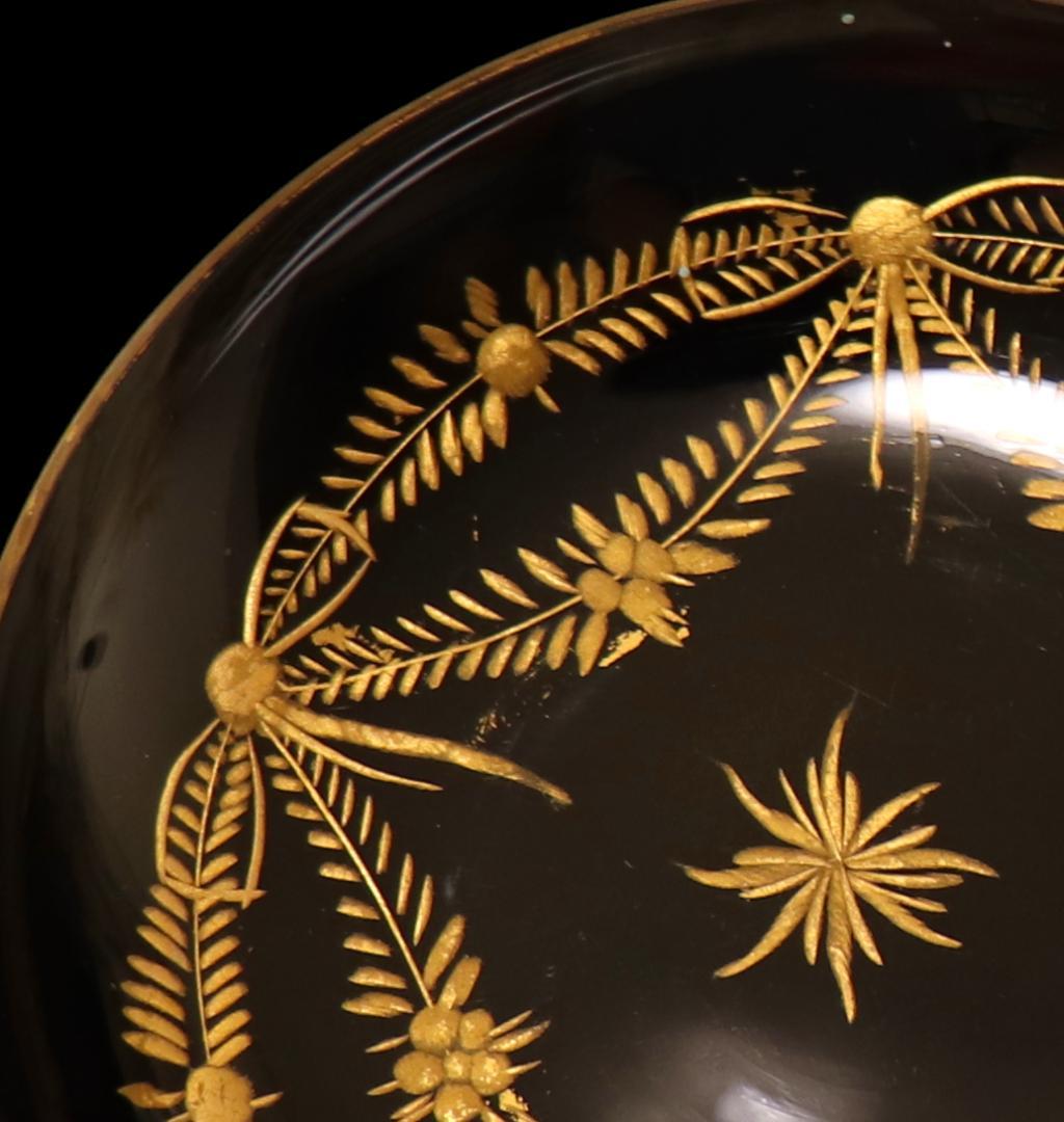 オールド・バカラ 1890年頃 珍品 高級金彩花柄トレー 小物入れ アンティーク