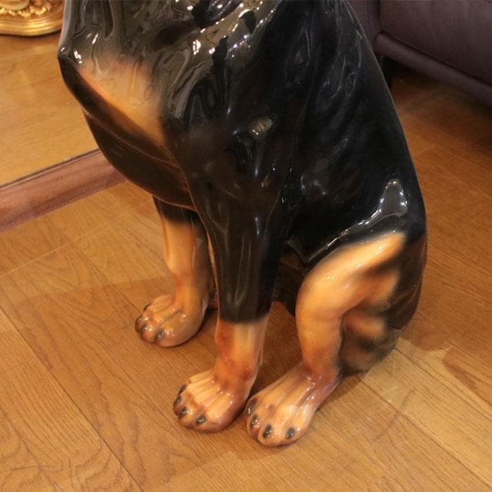 ロットワイラー 等身大 置物 オブジェ 犬 オーナメント 222-971