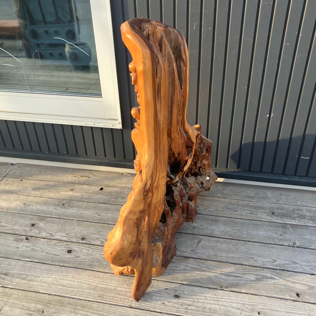 昭和レトロ 天然木 一刀彫 極上彫 七福神 大黒様 大黒天 恵比寿様 大型 置物