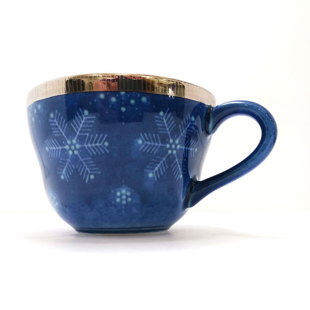 Y2716 十四代 今泉今右衛門造 本人作 色絵吹墨墨はじき 雪文 珈琲碗 #4