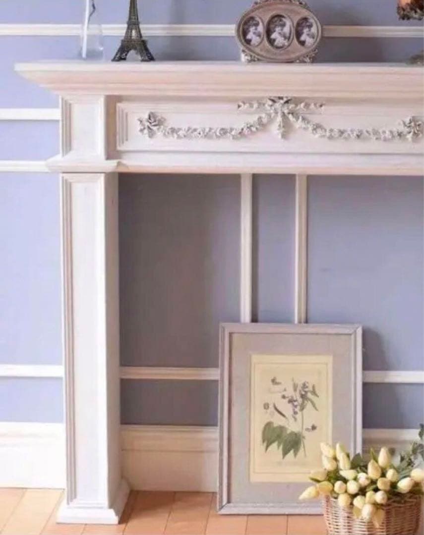 マントルピース　白　シャビーシック　サラグレース　暖炉　フランフラン