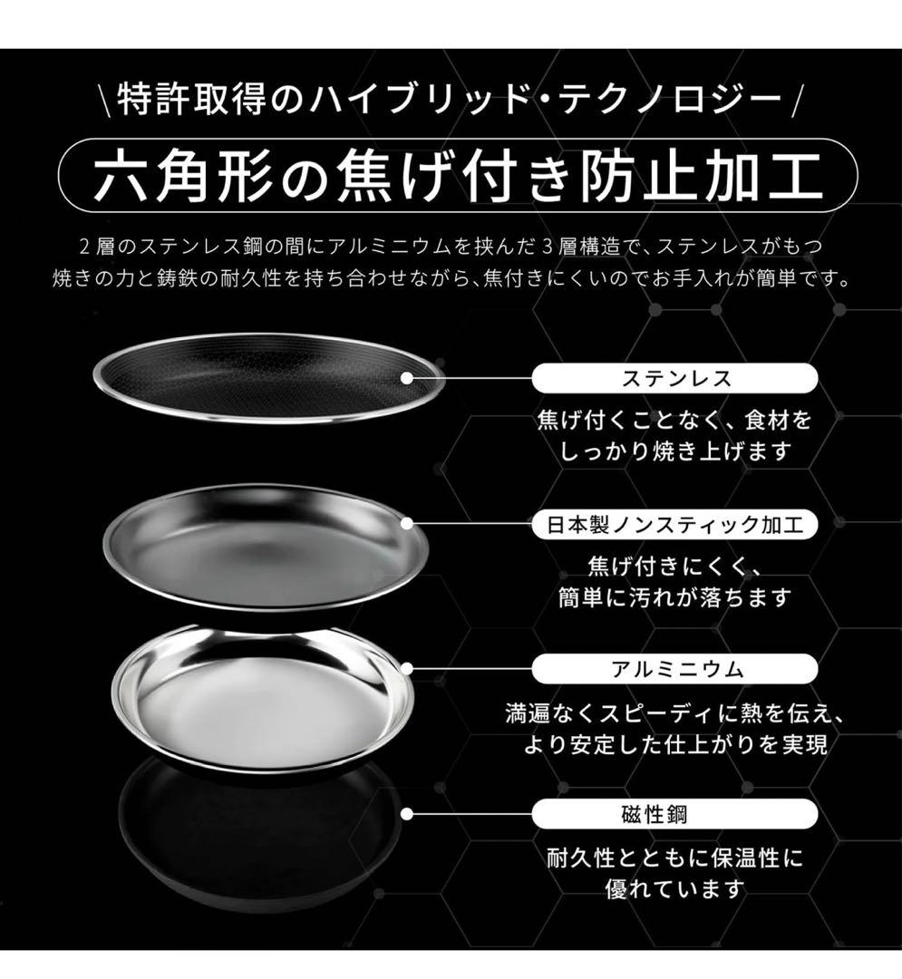 新品　HexClad ハイブリッド 片手鍋 【2.8L】ヘックスクラッド