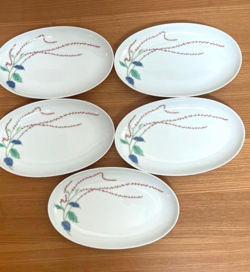 深川製磁 水引草 楕円 多用皿揃 5枚セット - メルカリ