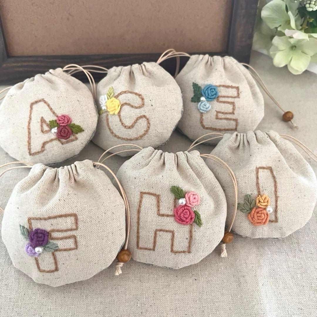 2409-9 手のひら巾着サシェ 香り袋 『H』　SOLD→ご注文承ります♡