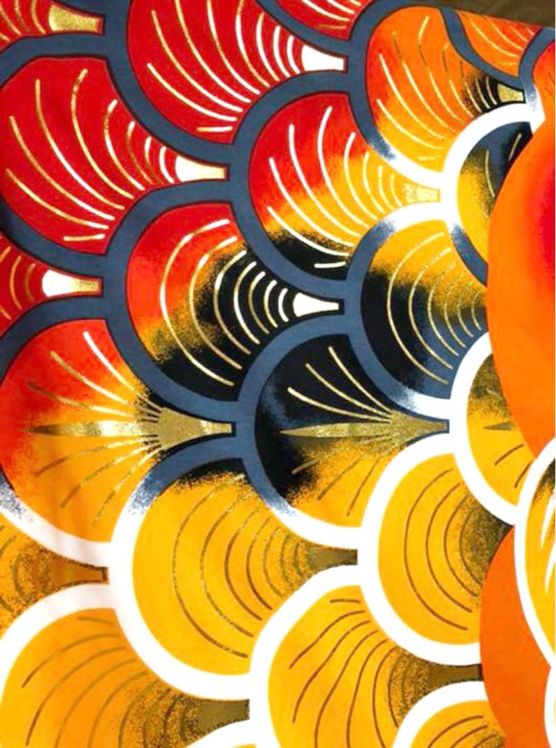 献上手染友禅之鯉　京錦　赤　鯉のぼり　4m 対面