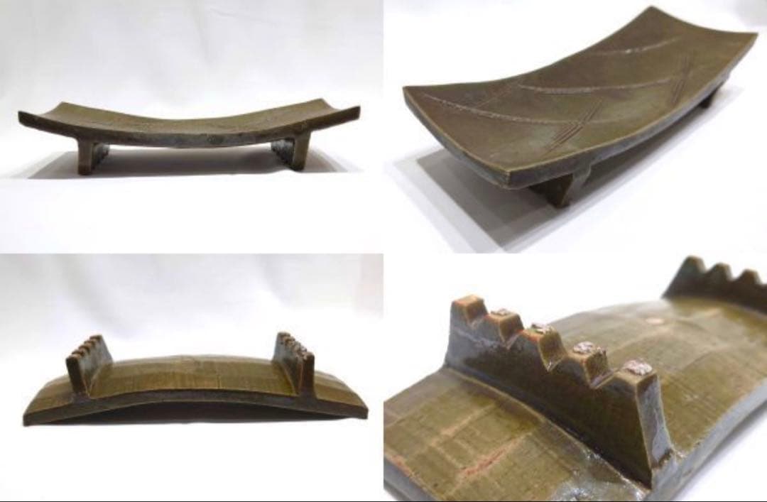 北大路魯山人 織部 櫛目 台皿 俎板皿 - メルカリ