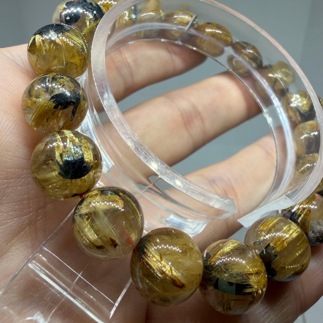 □215 ハイクオリティ 太陽放射 ゴールド タイチン ルチル クォーツ 金