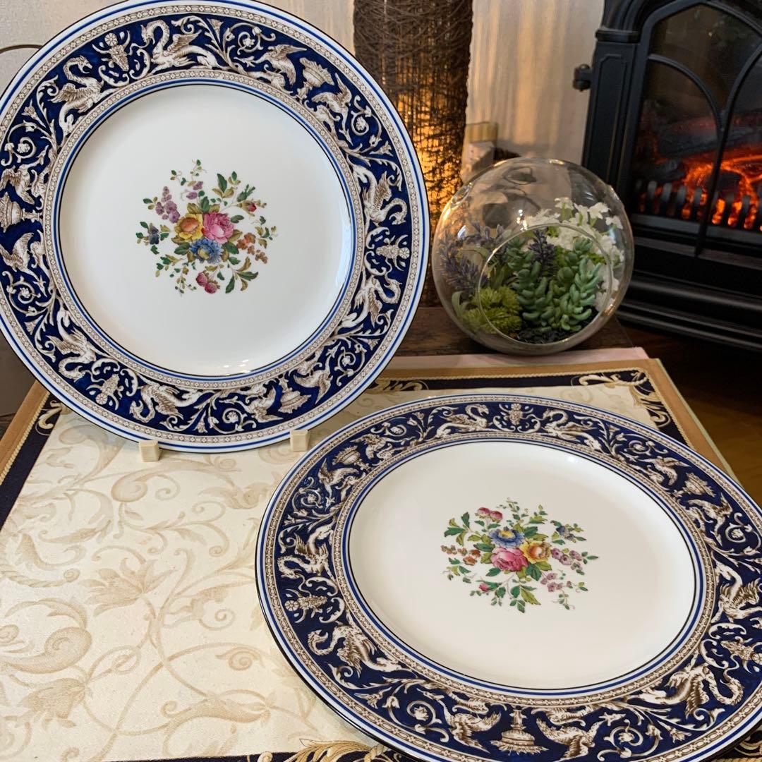 希少　ウェッジウッド　フロレンティーン　コバルト　27cm ディナープレート
