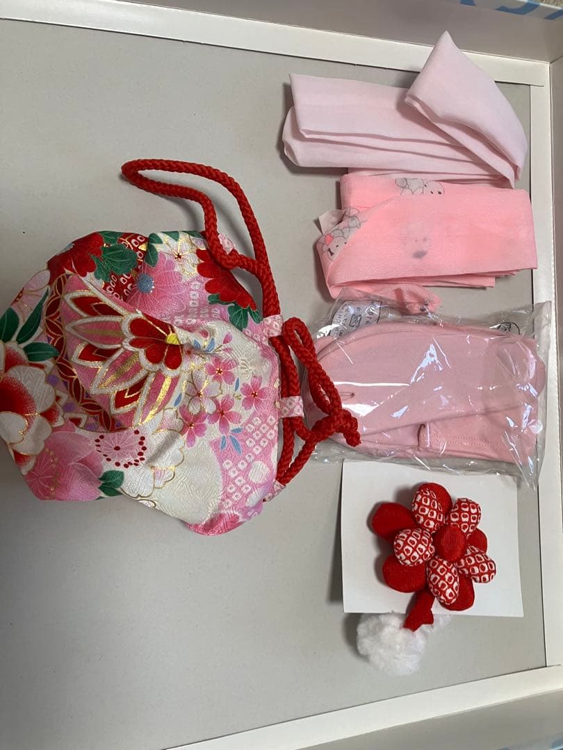 七五三 着物セット 花柄 100%絹　女の子　花ひめ