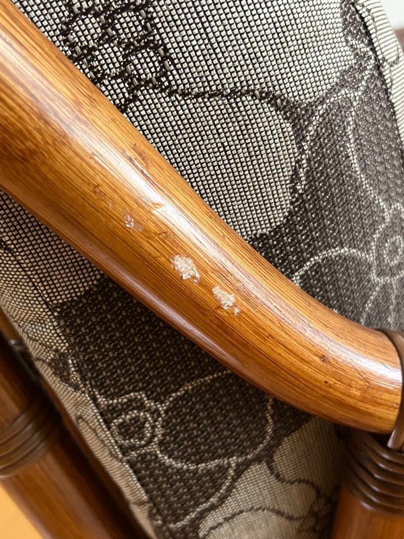 kazama エザンスハイアーム 籐 ラタンチェア 花柄