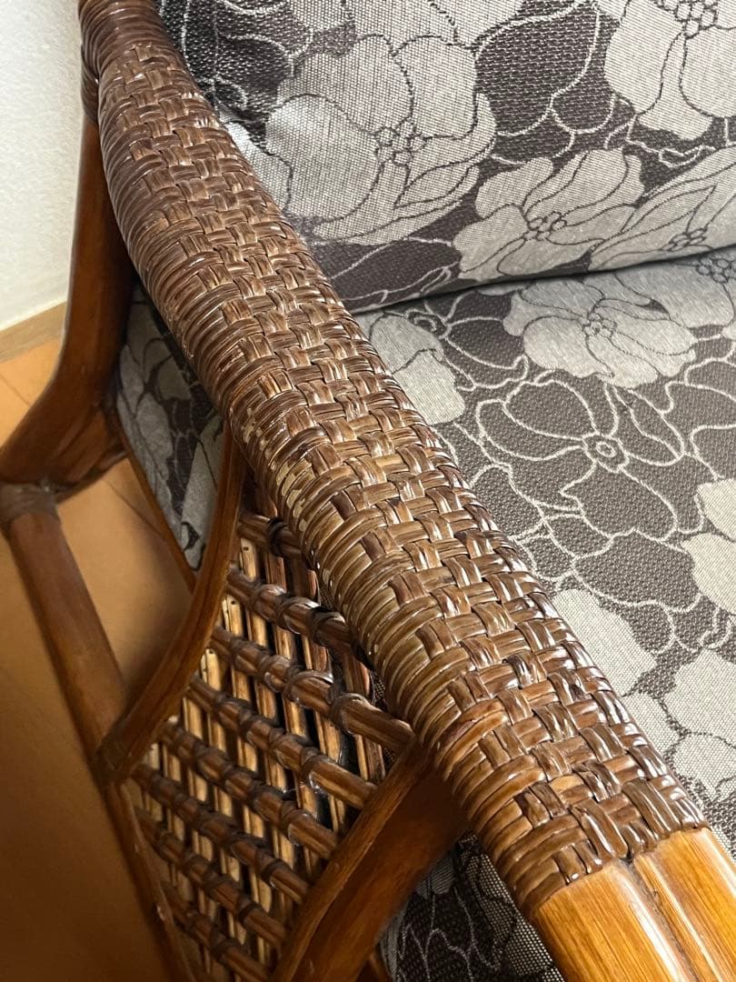 kazama エザンスハイアーム 籐 ラタンチェア 花柄