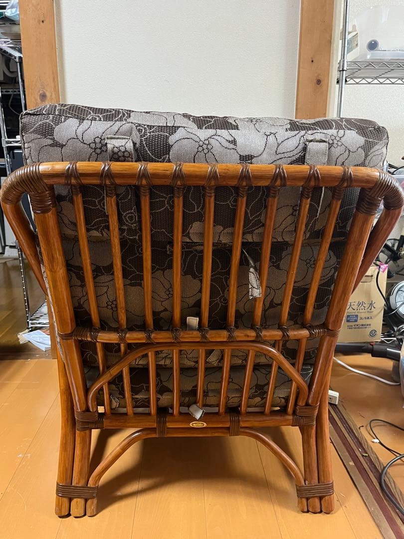kazama エザンスハイアーム 籐 ラタンチェア 花柄