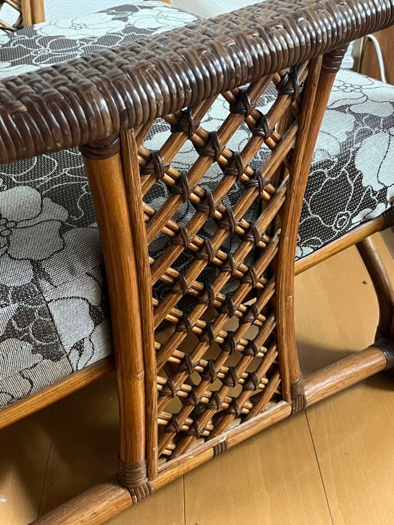 kazama エザンスハイアーム 籐 ラタンチェア 花柄