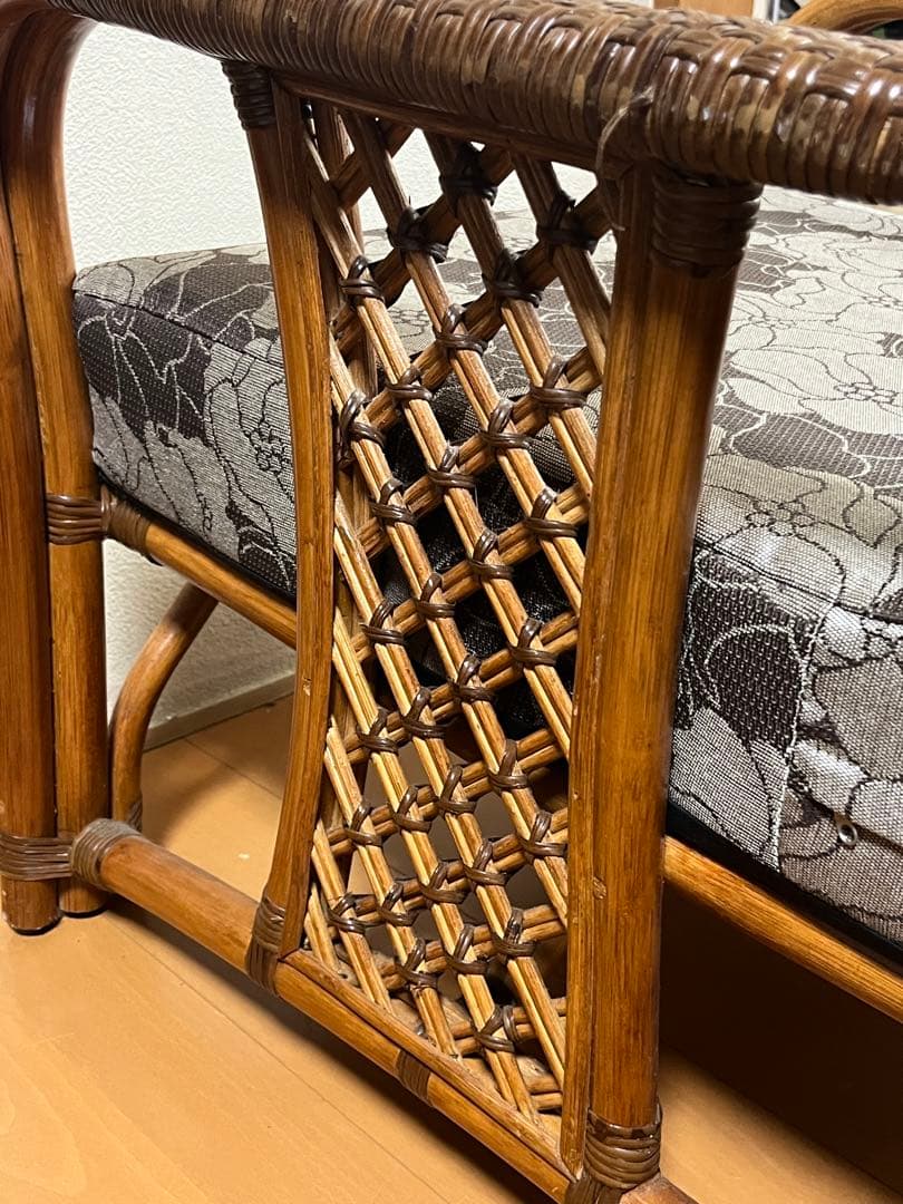 kazama エザンスハイアーム 籐 ラタンチェア 花柄