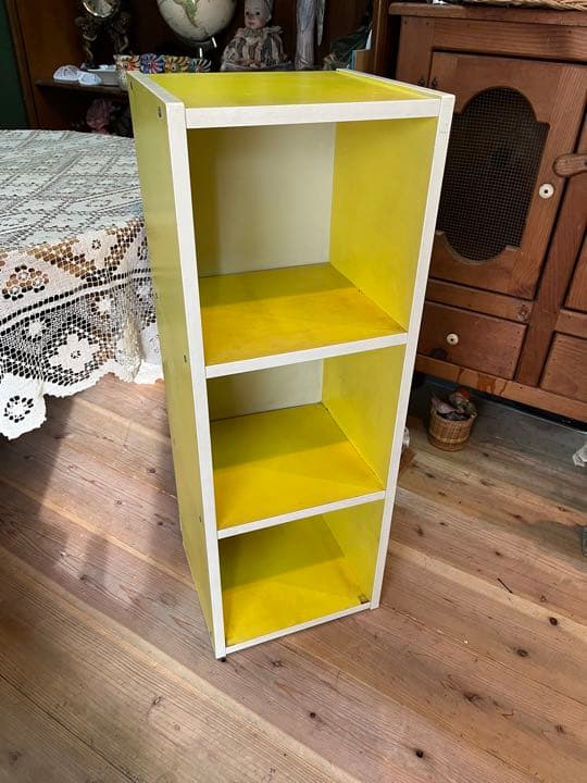 昭和レトロ 棚 ラック 黄色 レトロポップ インテリア 収納 アンティーク