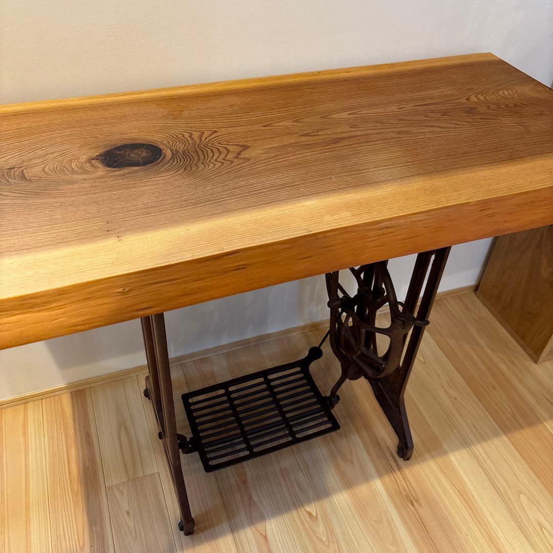 一枚板　ミシン台　テーブル