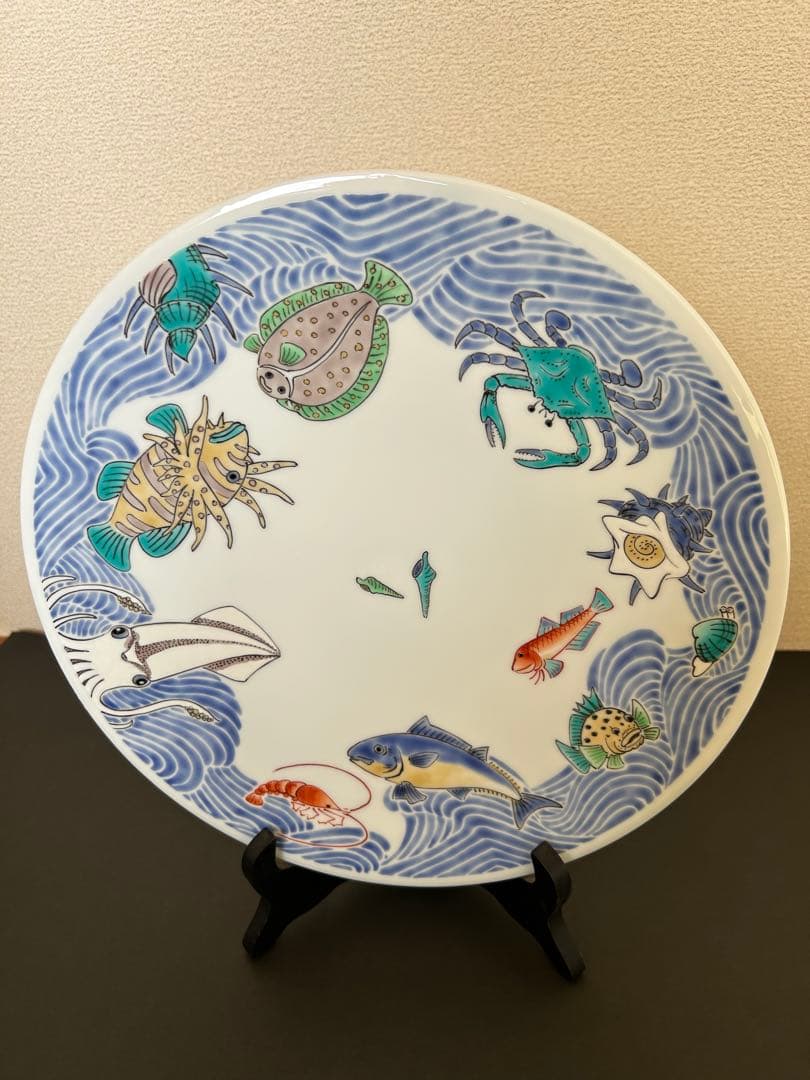 有田焼仁窯　小畑裕司作　魚文飾皿