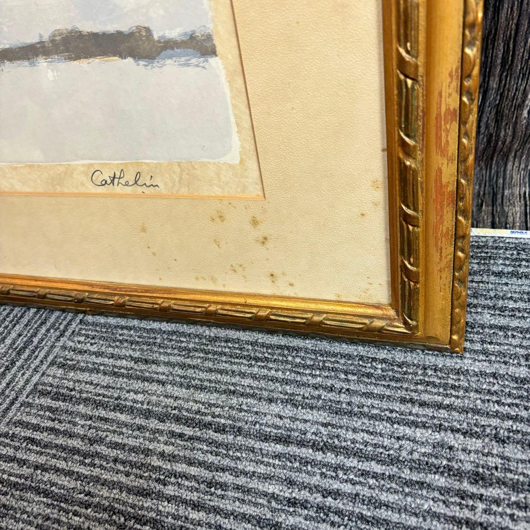 ベルナール カトラン リトグラフ 1972年 赤と青のアネモネ 版画