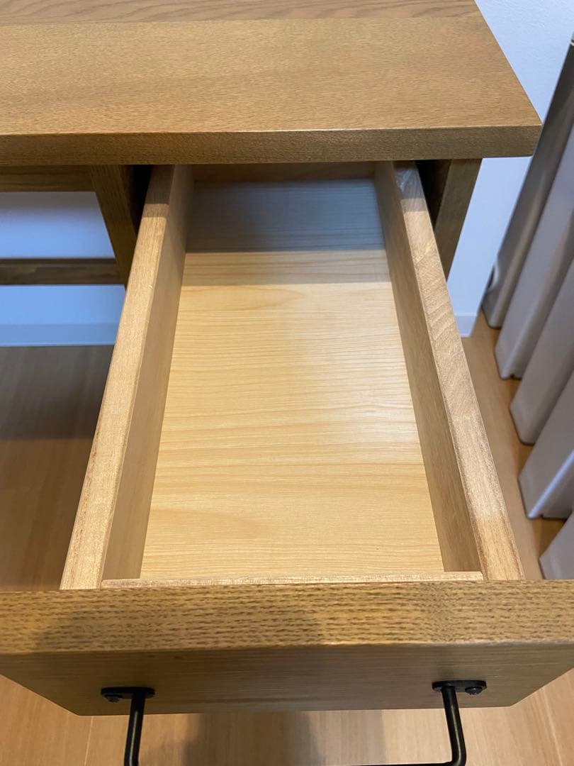 ICHIBA 木製デスク 引き出し付き ナチュラル 美品