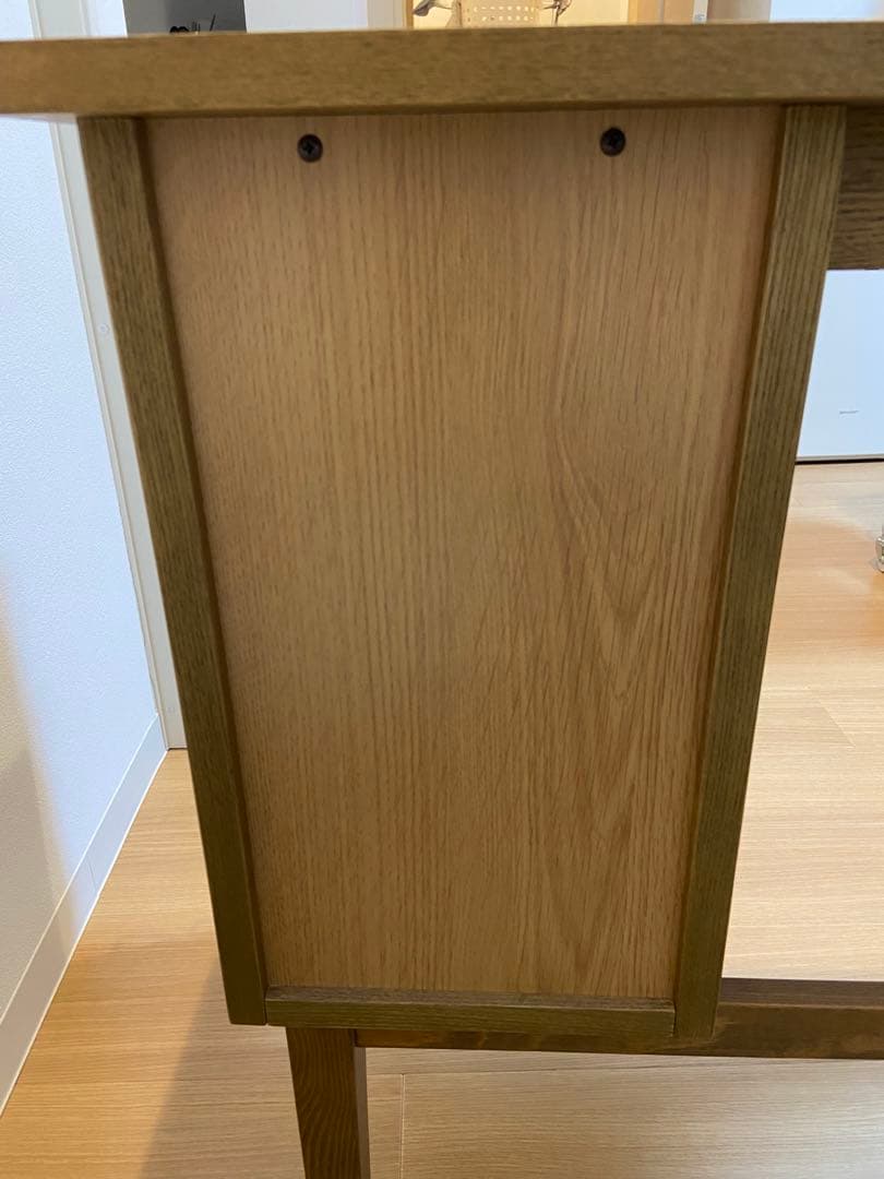 ICHIBA 木製デスク 引き出し付き ナチュラル 美品