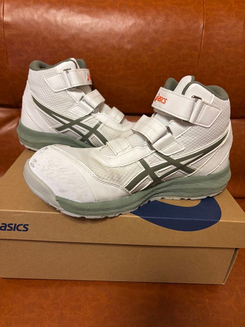 asics WINJOG DP216 安全靴 25.5cm ホワイト/グリーン