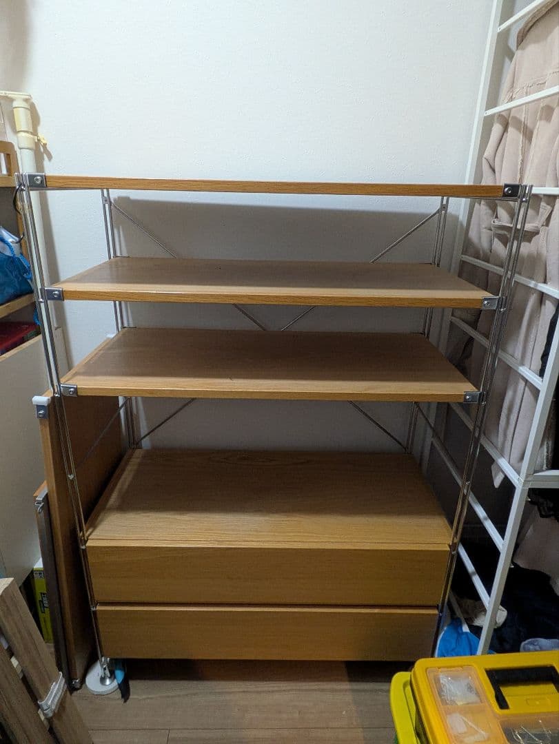無印良品　スチールラック ナチュラル 木製棚