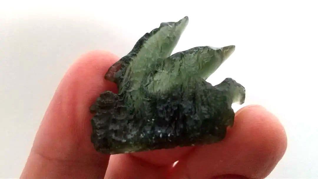 オ―ルド モルダバイト カ―ビング ドルフィン2頭