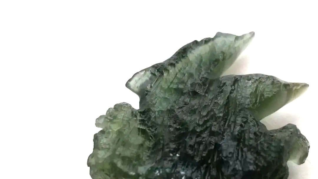 オ―ルド モルダバイト カ―ビング ドルフィン2頭