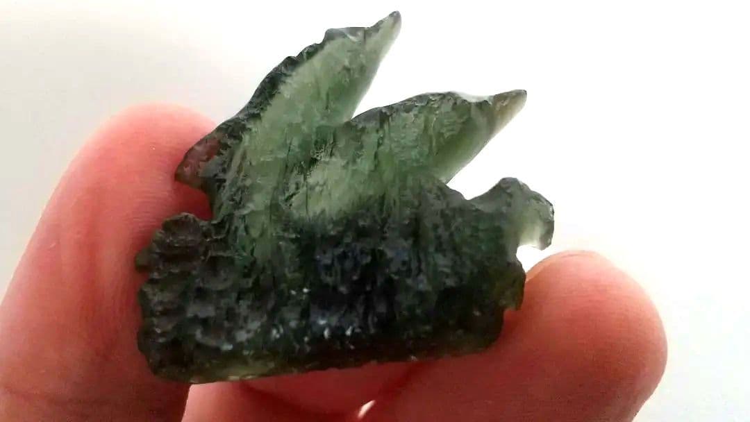 オ―ルド モルダバイト カ―ビング ドルフィン2頭