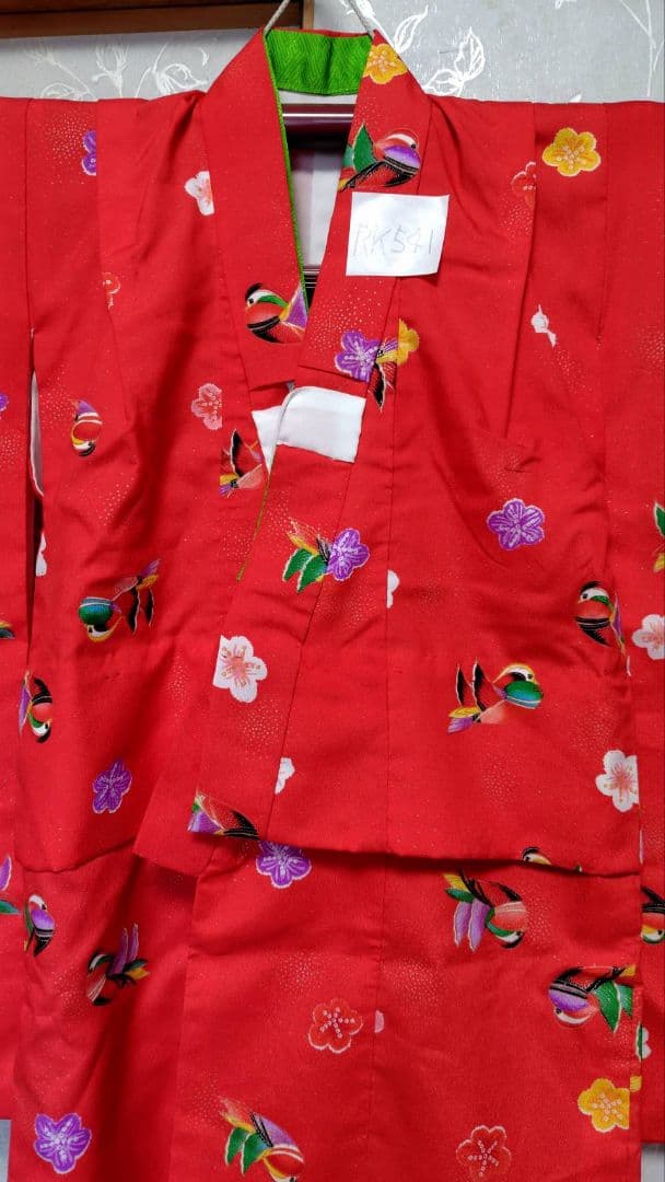 RK541洗える子供着物着丈72センチ裄丈42センチ非常に綺麗美品