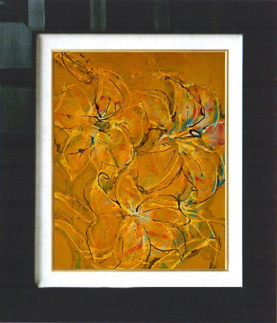 メルカリ 絵画絵額付 (黒) 油絵F4-090316花 (ゆり)