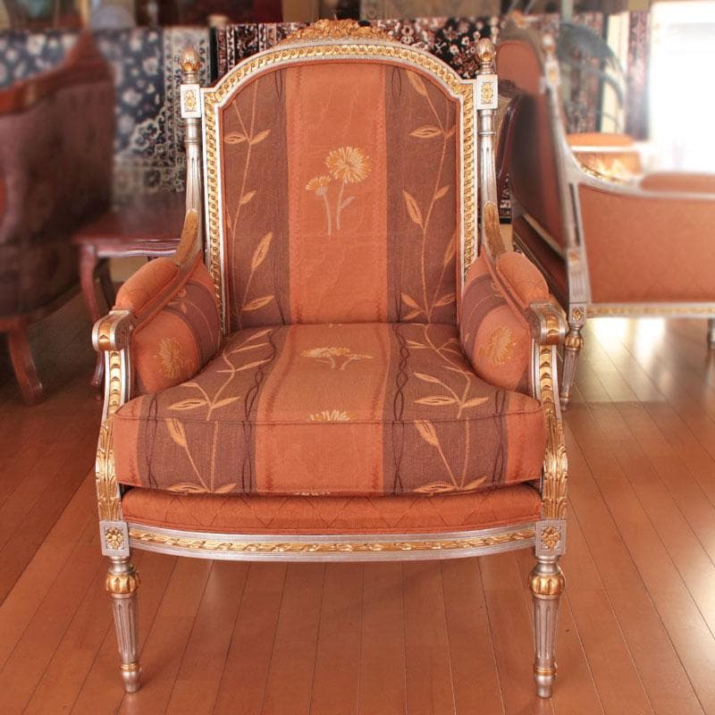 イタリア製1人掛けソファ シングル クラシック レトロ 122-146