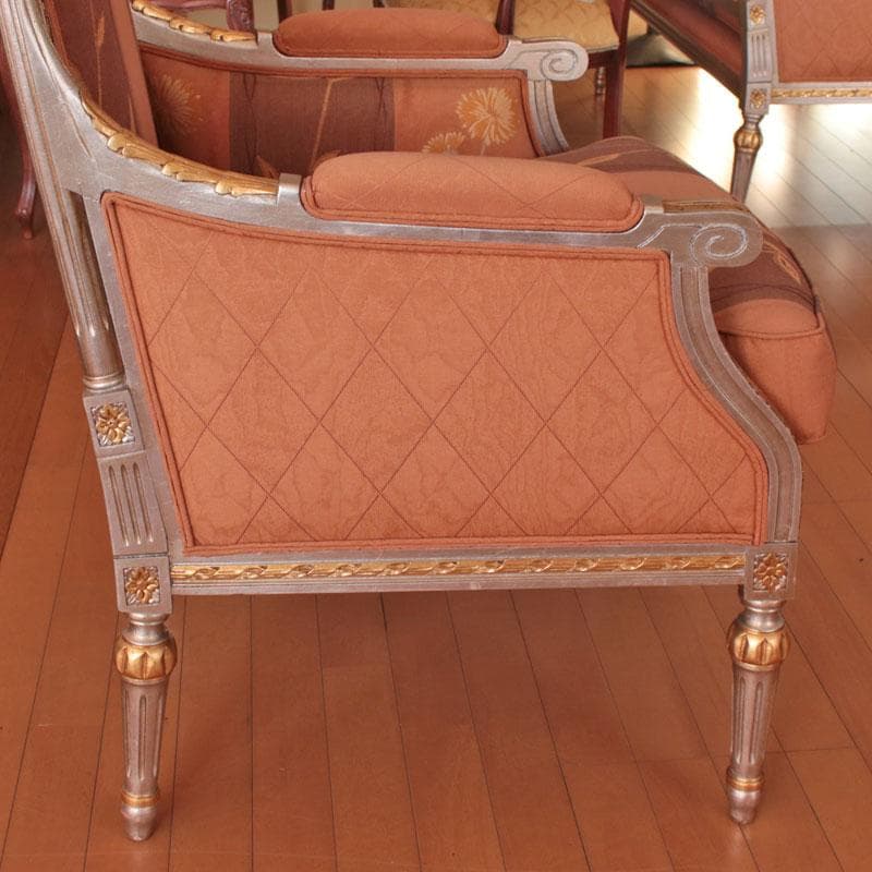 イタリア製1人掛けソファ シングル クラシック レトロ 122-146