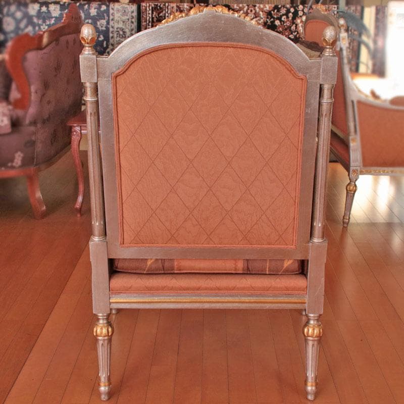 イタリア製1人掛けソファ シングル クラシック レトロ 122-146