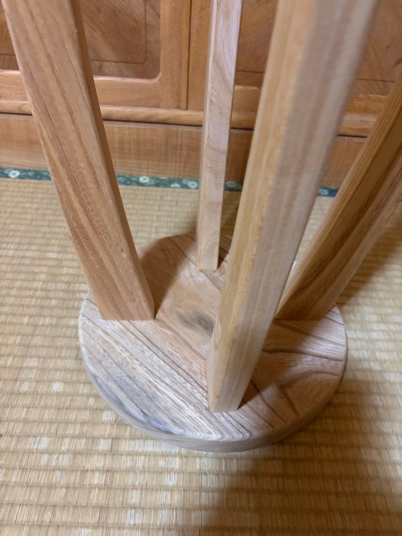1374建具屋一筋58年のおじいちゃんの手作りスツール、イス☆けやき