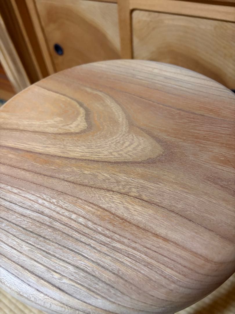 1374建具屋一筋58年のおじいちゃんの手作りスツール、イス☆けやき