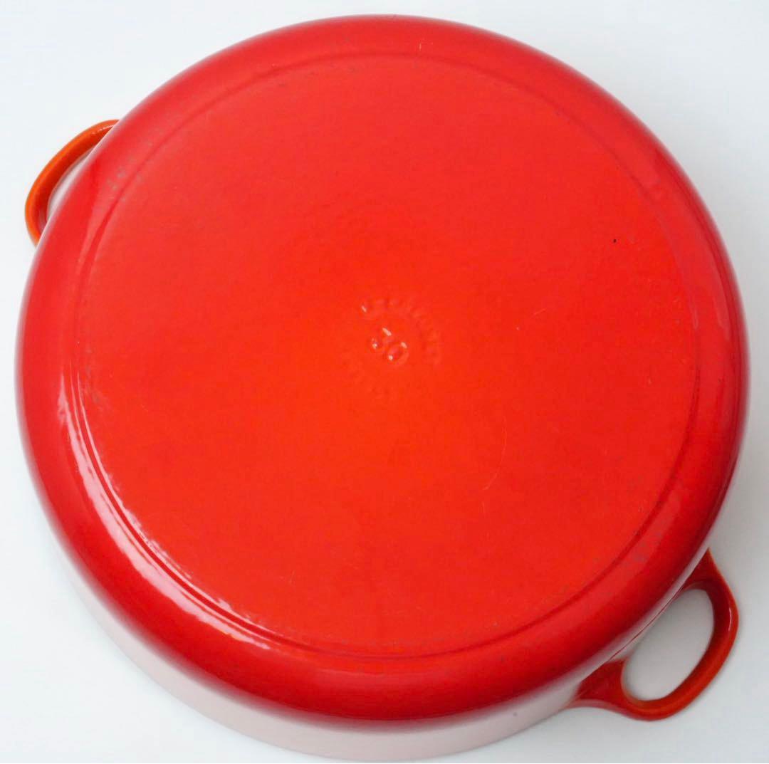 【美品】LE CREUSET　ココット ロンド オレンジ　30cm