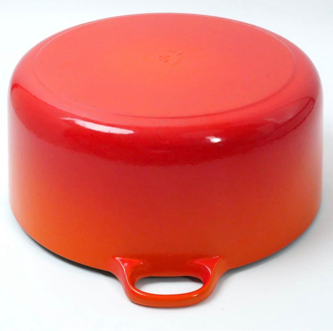 【美品】LE CREUSET　ココット ロンド オレンジ　30cm