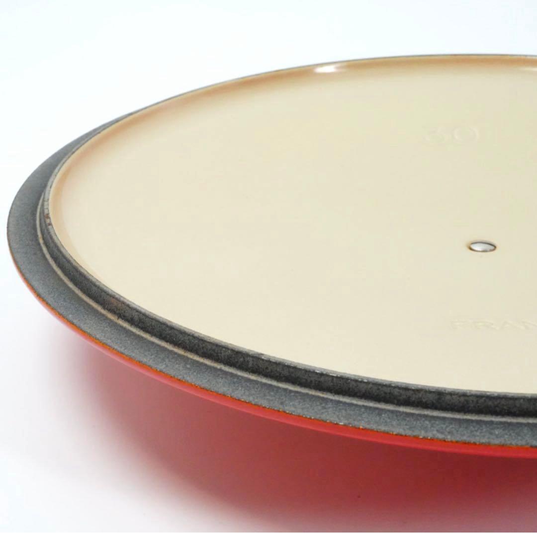 【美品】LE CREUSET　ココット ロンド オレンジ　30cm
