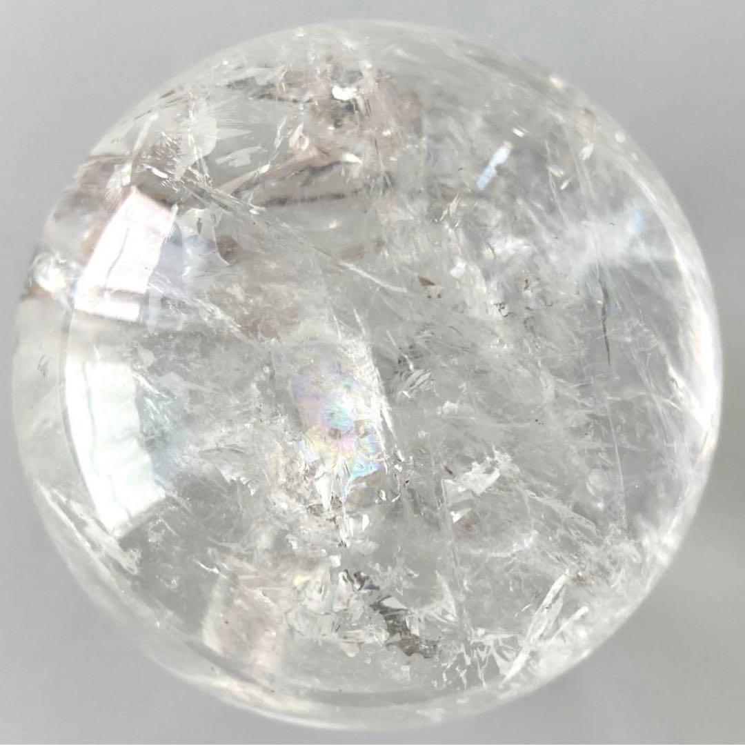 綺麗 虹入り ヒマラヤレインボー 水晶 丸玉 57.6mm