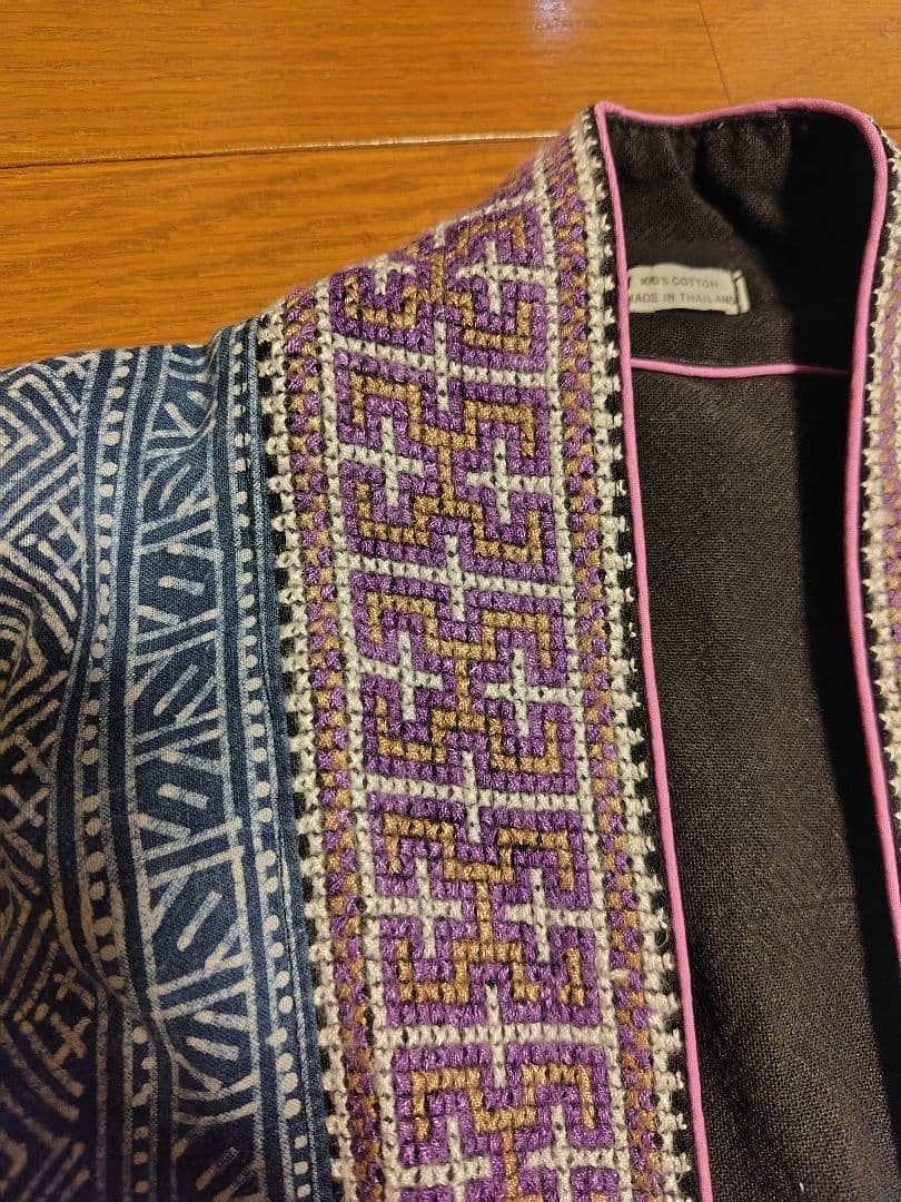 タイ モン族 刺繍 ろうけつ染め 民族衣装 半纏 リバーシブル