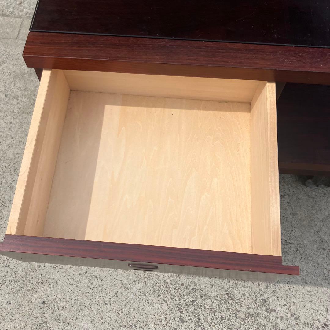 カリモク 引き出し付き 大型 木製センターテーブル ローテーブル ガラステーブル