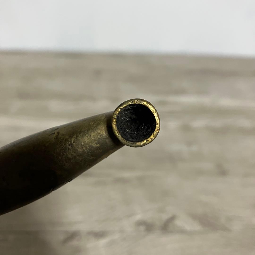 3F 【骨董】時代物 煙管 鷹と松の彫刻 真鍮 羅宇煙管 喫煙具 レトロ