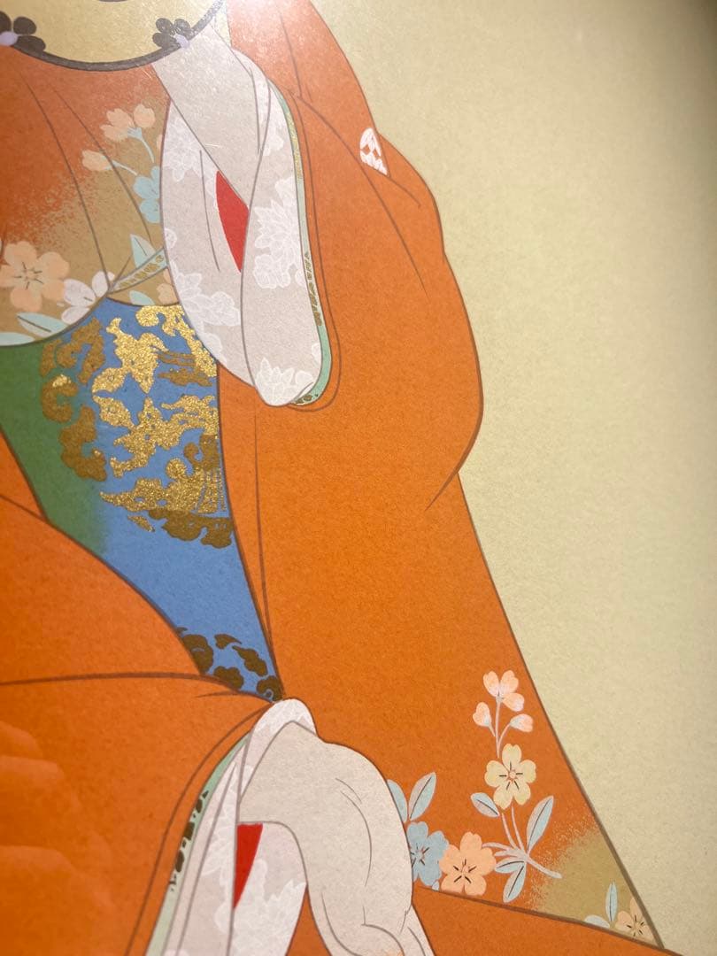 美品　上村松園【鼓の音】シルクスクリーン　380限定