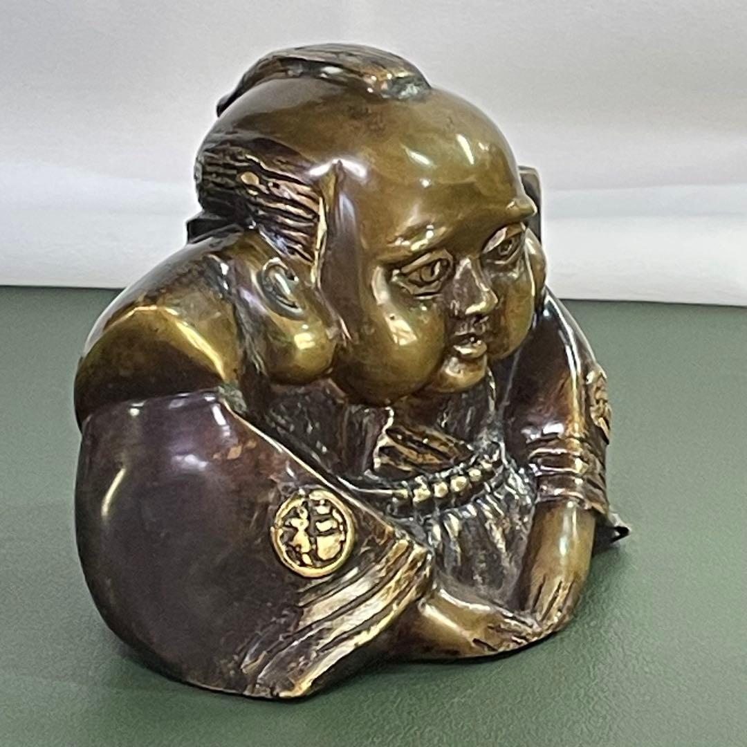 福助 真鍮製置物 希少