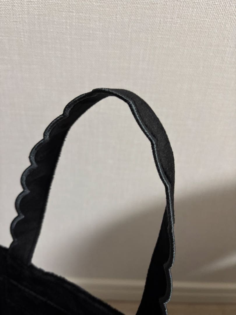 【未使用】elu. フルールトート ベロア(black) 刺繍なし