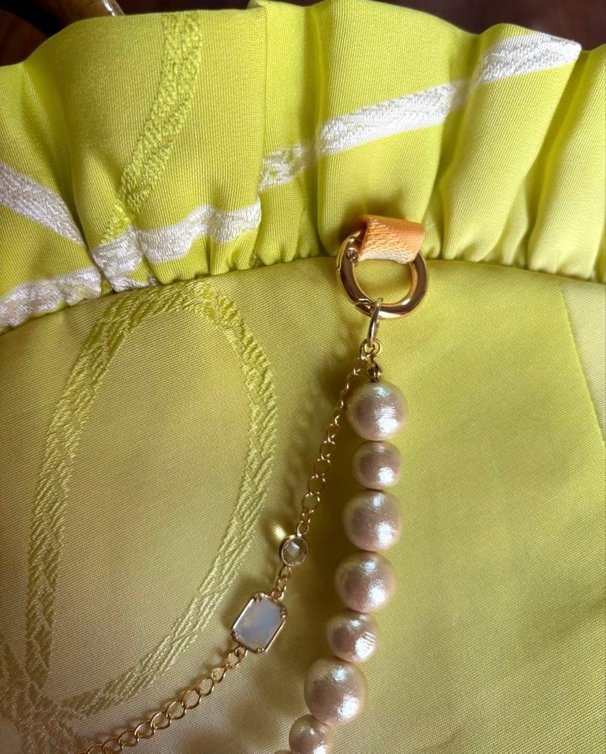 【Lisianthus】リシアンサス　フリルバッグ　　正絹