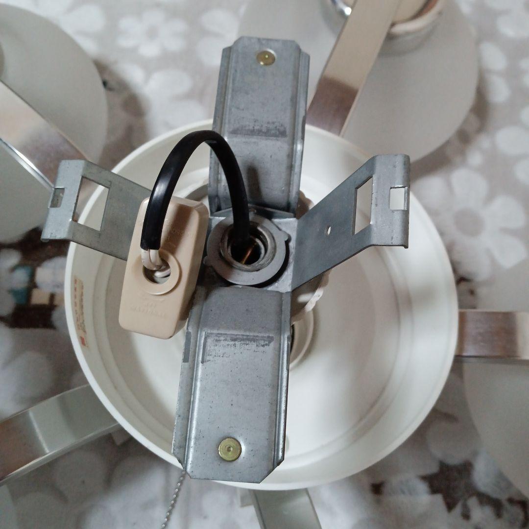 5灯　シャンデリア 　レトロ　磨りガラス　ガラス　かわいい　昭和50年後半